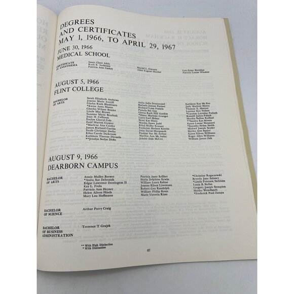 1967 Univ of Michigan Graduation Program w/ Insert - Michigan Stadium - Picture 9 of 12